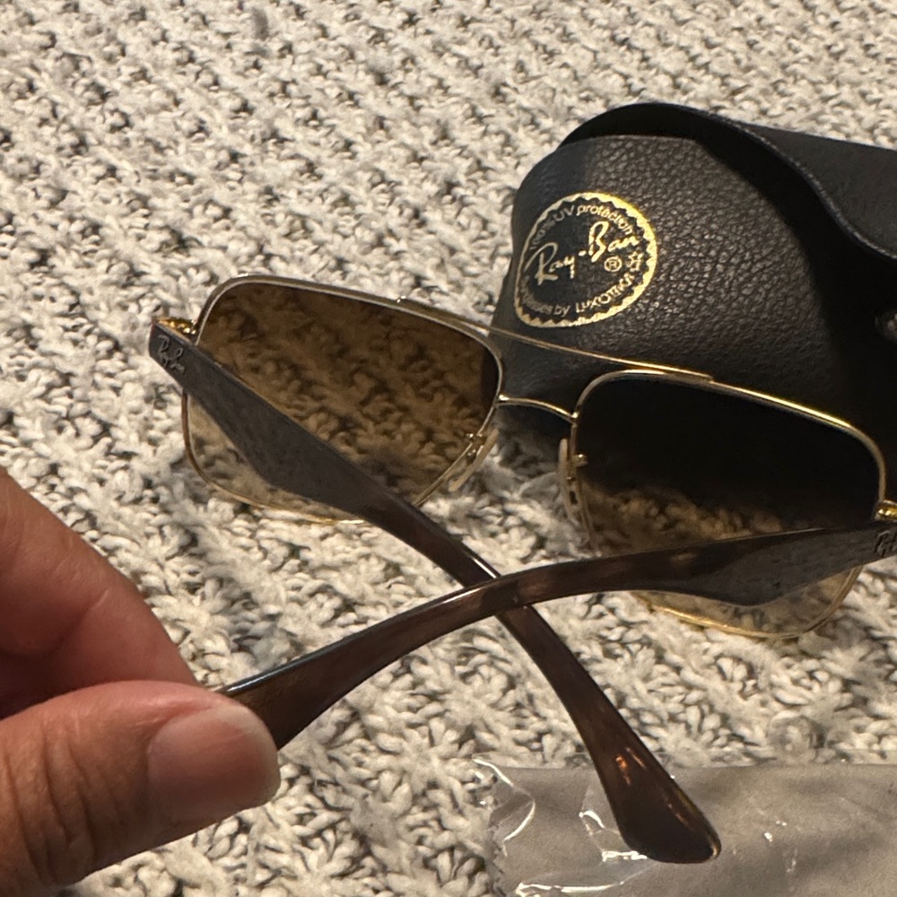 Ray-Ban Gold and Brown Sunglasses - Picture 6 of 9